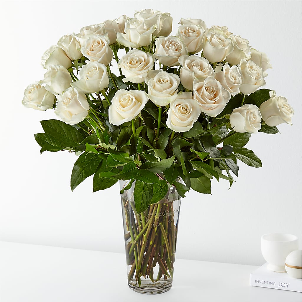 Long Stem White Rose Bouquet – United Market Street, Lubbock TX
