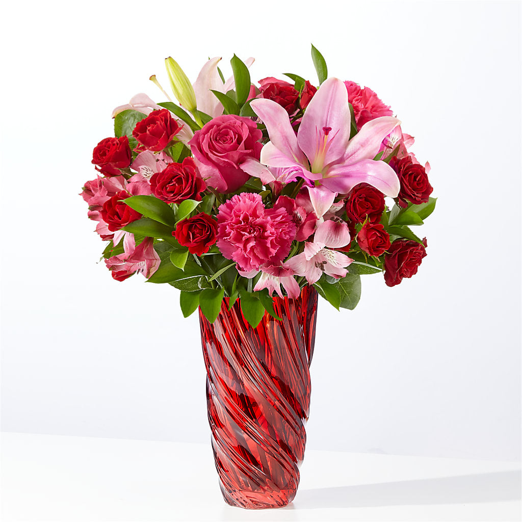 In Love Bouquet with Luxe Swirl Vase – United Market Street, Lubbock TX