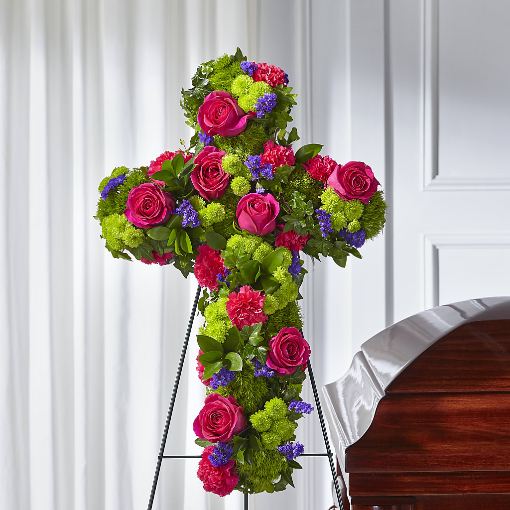 Tribute Rose Floral Cross – United Market Street, Lubbock TX