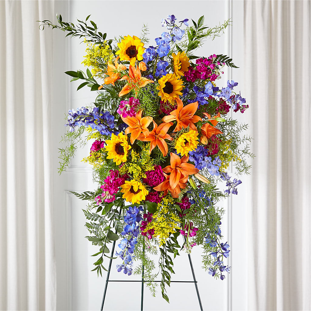 Sunlit Memories Standing Spray (Standard) – United Market Street, Lubbock TX