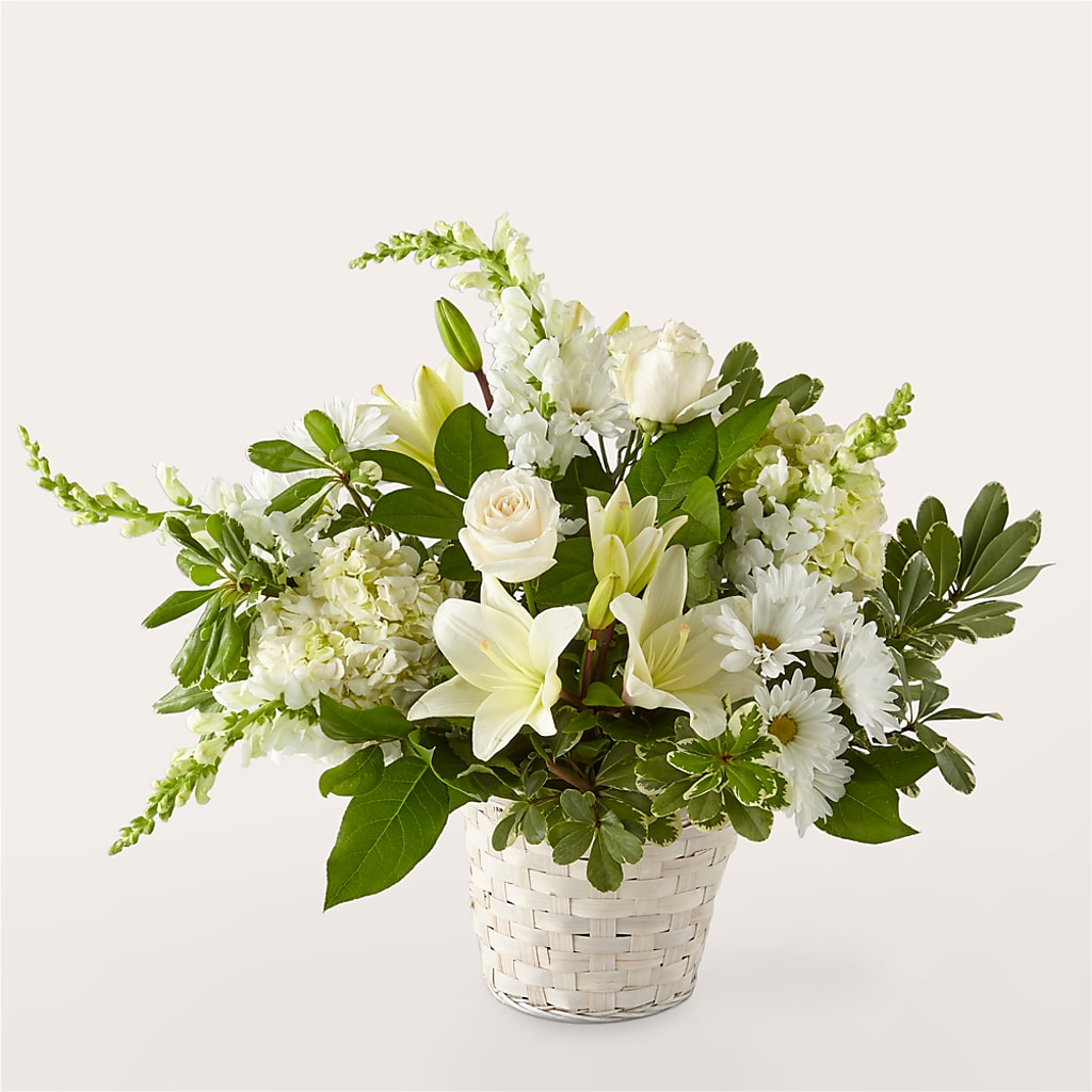 Ivory Elegance Floral Basket – United Market Street, Lubbock TX