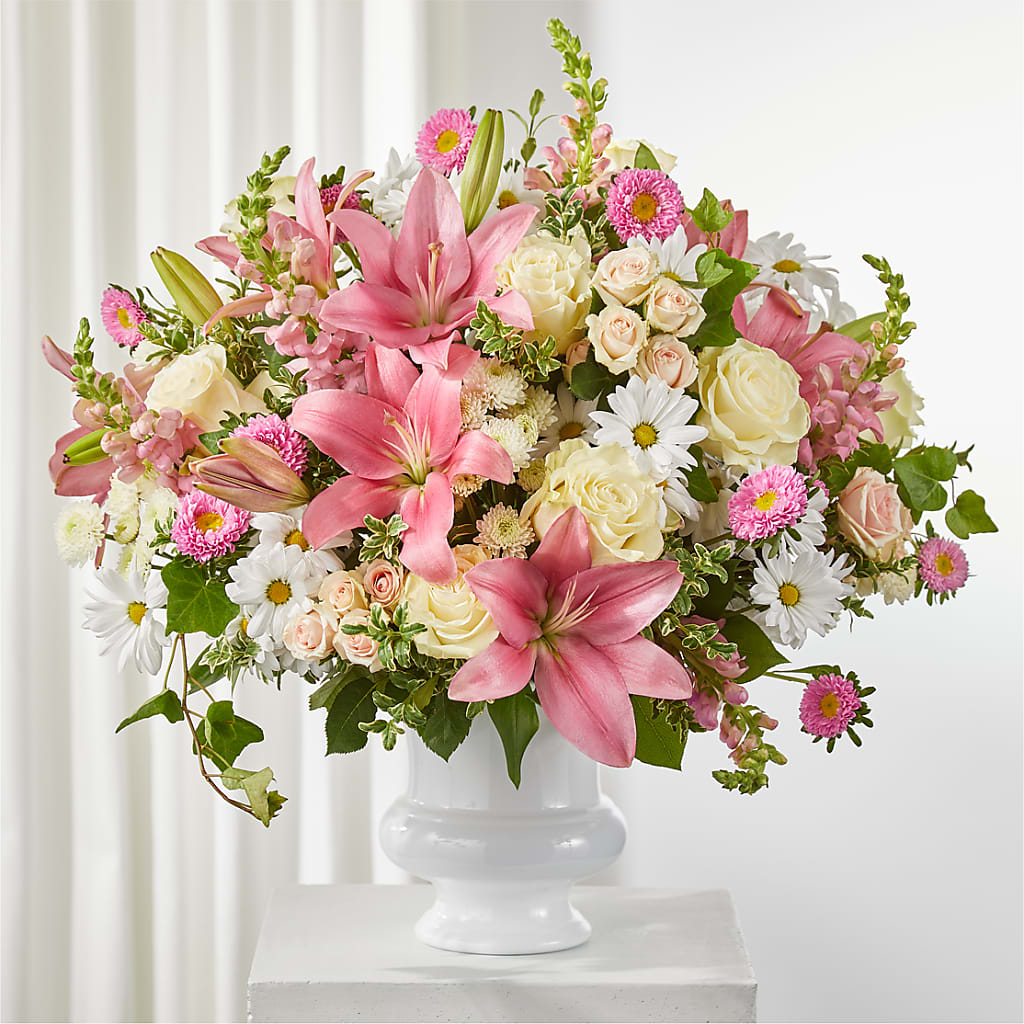 Empathetic Blooms Urn Arrangement – United Market Street, Lubbock TX