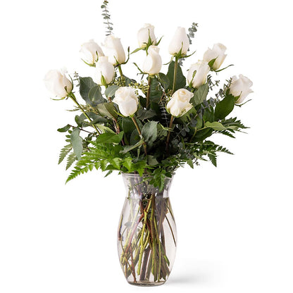 Unforgettable Dozen Rose White –  United Market Street, Lubbock TX