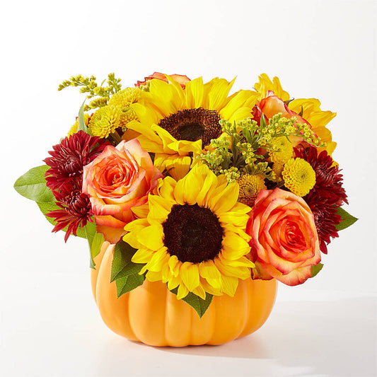 Golden Gourd Pumpkin Bouquet –  United Market Street, Lubbock TX