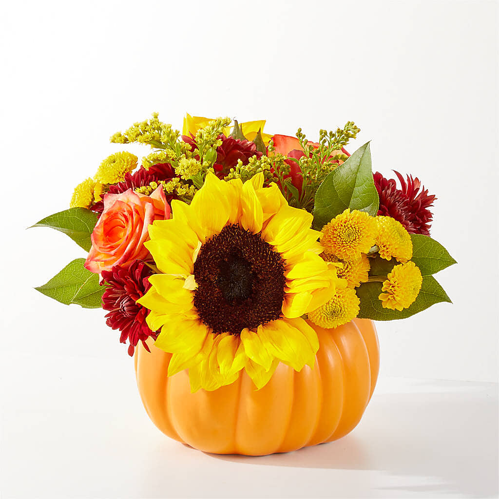 Golden Gourd Pumpkin Bouquet –  United Market Street, Lubbock TX