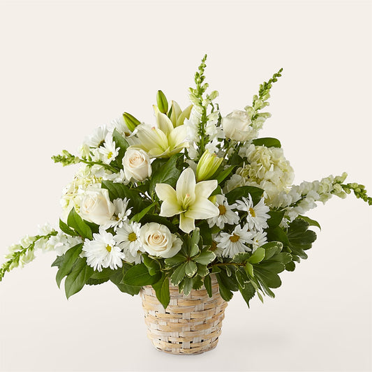 Ivory Elegance Floral Basket –  United Market Street, Lubbock TX