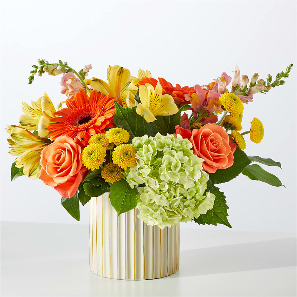 Autumn Sunshine Bouquet with Ivory Vase –  United Market Street, Lubbock TX