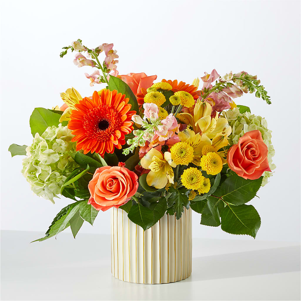Autumn Sunshine Bouquet with Ivory Vase –  United Market Street, Lubbock TX