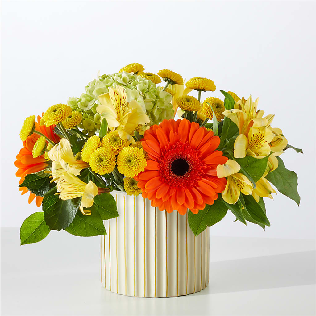 Autumn Sunshine Bouquet with Ivory Vase –  United Market Street, Lubbock TX