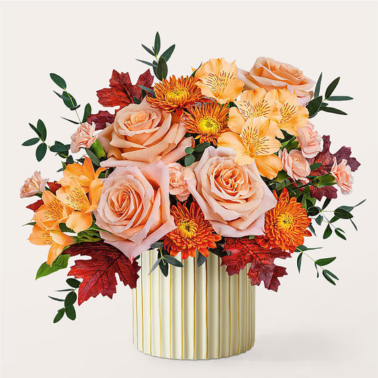 Spiced Latte Bouquet with Ivory Vase –  United Market Street, Lubbock TX